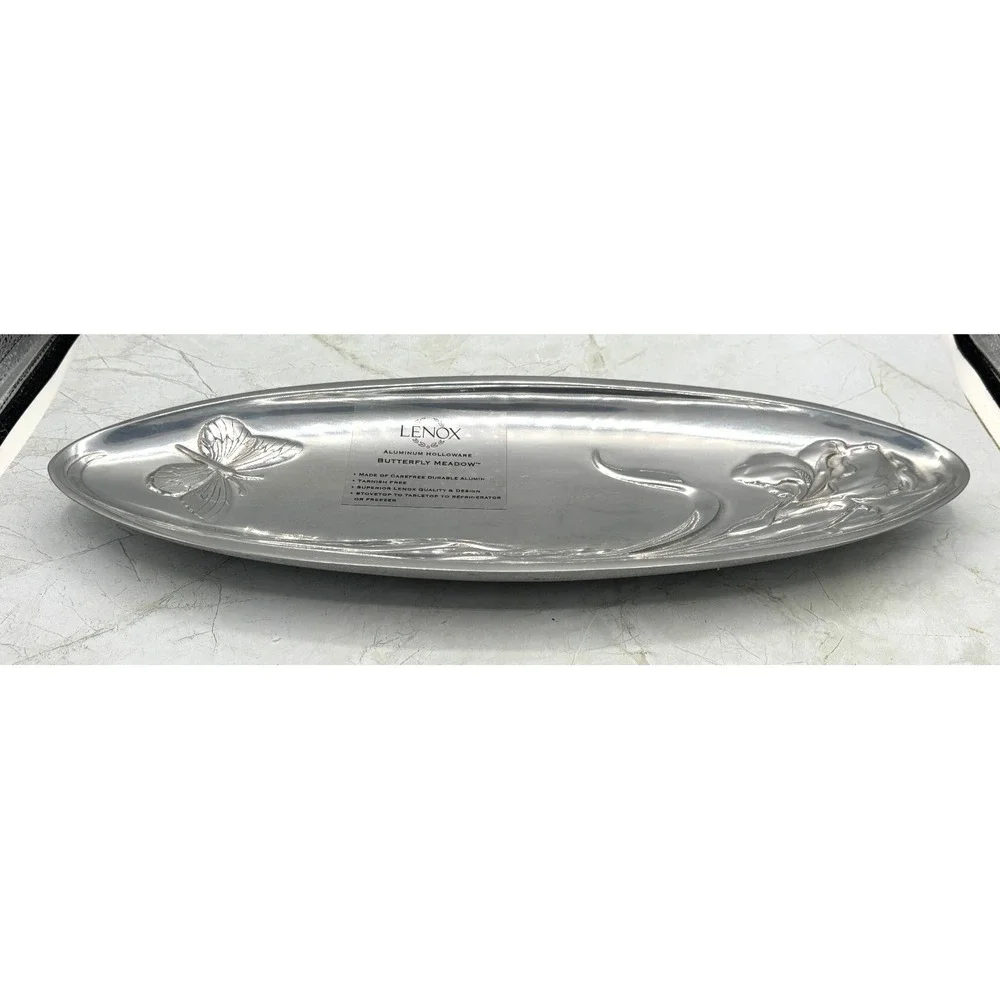 Lenox Aluminum‎ Holloware Butterfly Meadow Serving Bread Tray Platter Serveware